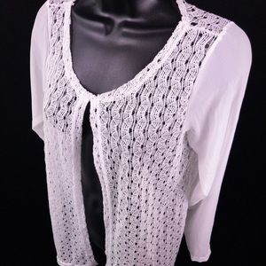 Lace front med. Length elegant sheer cardigan